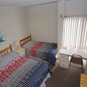 Bright and spacious day use twin room at Alexandra Hotel.