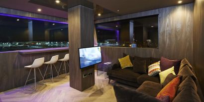 Lounge area at Bloc Hotel.