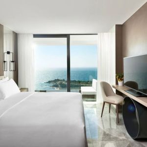 Day use room with ocean view at Le Méridien Bodrum Beach Resort.