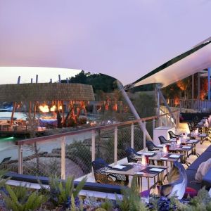 Terrace and outdoor seating at Le Méridien Bodrum Beach Resort.