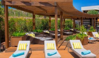 Pool loungers and day beds at Le Méridien Bodrum Beach Resort.