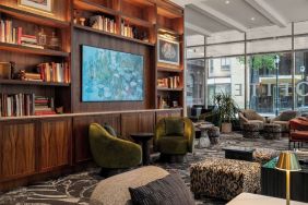 Hotel lounge and library at Sofitel Philadelphia At Rittenhouse Square.