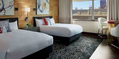 Day room with two queen beds at Sofitel Philadelphia At Rittenhouse Square.