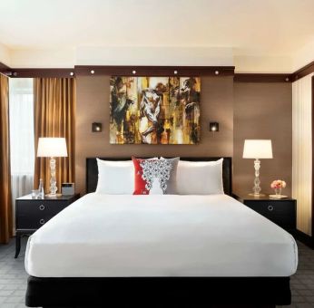 Romantic king room at Sofitel Philadelphia At Rittenhouse Square.