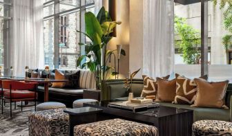 Hotel lounge and coworking space at Sofitel Philadelphia At Rittenhouse Square.