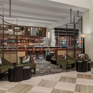 Lobby and lounge with bar area at Sofitel Philadelphia At Rittenhouse Square.