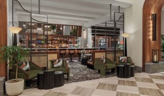 Lobby and lounge with bar area at Sofitel Philadelphia At Rittenhouse Square.