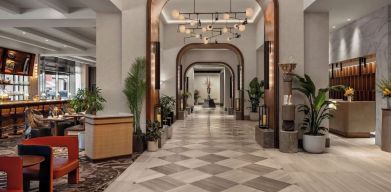 Hotel lobby entrance at Sofitel Philadelphia At Rittenhouse Square.