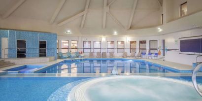 Indoor pool and hot tub at DoubleTree By Hilton Glasgow Westerwood.