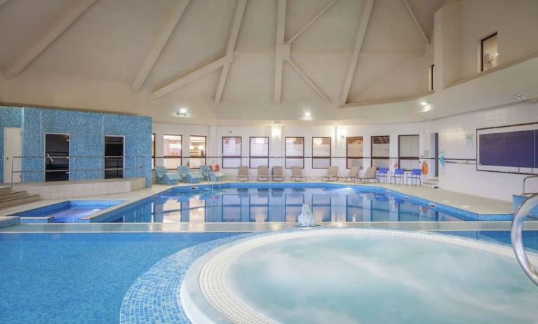 Indoor pool and hot tub at DoubleTree By Hilton Glasgow Westerwood.