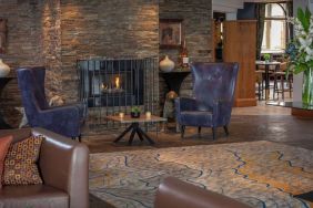 Fire place in the lobby at DoubleTree By Hilton Glasgow Westerwood.