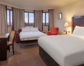 Day use room with TV and extra bed at DoubleTree By Hilton Glasgow Westerwood.