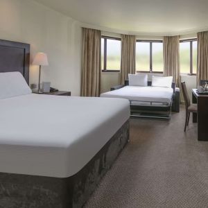 Spacious king room with extra roll out bed at DoubleTree By Hilton Glasgow Westerwood.