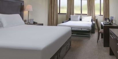 Spacious king room with extra roll out bed at DoubleTree By Hilton Glasgow Westerwood.