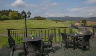 Outdoor terrace overlooking golf course at DoubleTree By Hilton Glasgow Westerwood.