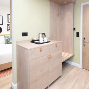 Comfortable king room with coffee station at Hampton By Hilton London Old Street.