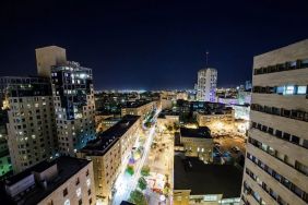 Hotel view at night at Prima Vera Hotel.