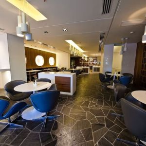 Lounge and coworking area at Prima Vera Hotel.