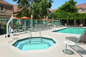 Outdoor pool area at Hyatt House Pleasanton.
