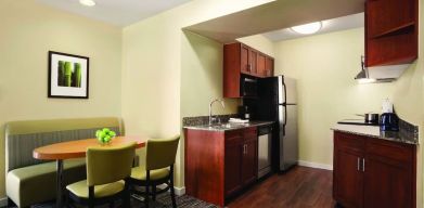 Kitchen area at Hyatt House Pleasanton.
