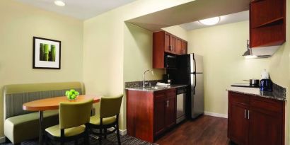 Kitchen area at Hyatt House Pleasanton.
