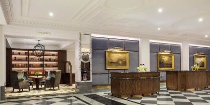 Lobby and coworking lounge at InterContinental New York Barclay.