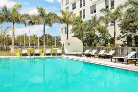 Outdoor pool at Aloft Miami Doral.
