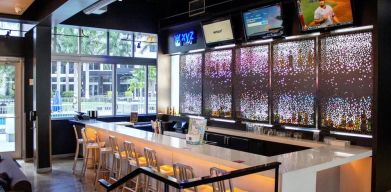 Hotel bar at Aloft Miami Doral.
