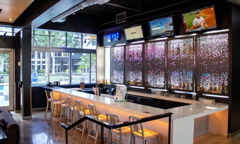 Hotel bar at Aloft Miami Doral.
