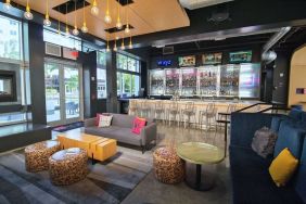 Coworking space and lounge at Aloft Miami Doral.
