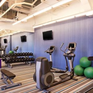 Fitness center at Aloft Miami Doral.
