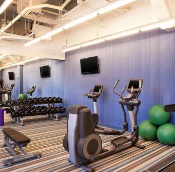 Fitness center at Aloft Miami Doral.
