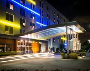 Hotel entrance at Aloft Miami Doral.
