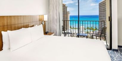 Day use room with ocean view at Hyatt Place Waikiki Beach.