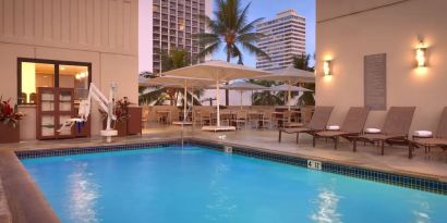 Outdoor pool at Hyatt Place Waikiki Beach.