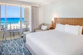 Day use room with natural light and balcony at Hyatt Place Waikiki Beach.