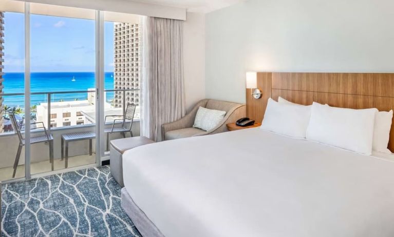 Day use room with natural light and balcony at Hyatt Place Waikiki Beach.