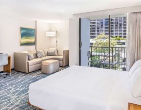 King suite with balcony at Hyatt Place Waikiki Beach.