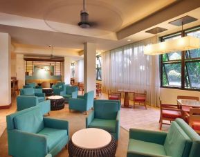 Hotel lounge area at Hyatt Place Waikiki Beach.