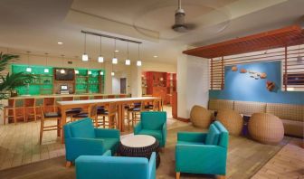 Lounge and lobby at Hyatt Place Waikiki Beach.