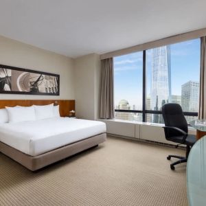 Spacious king room with work station at Millennium Downtown New York.