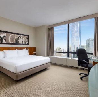 Spacious king room with work station at Millennium Downtown New York.