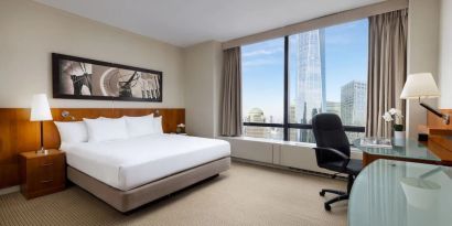 Spacious king room with work station at Millennium Downtown New York.