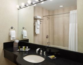 Guest bathroom with shower at Millennium Downtown New York.