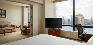 Comfortable day use room with TV and lounge at Millennium Downtown New York.