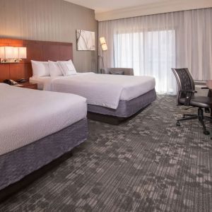 Comfortable day use room with two queen beds at Courtyard Dulles Airport Chantilly.