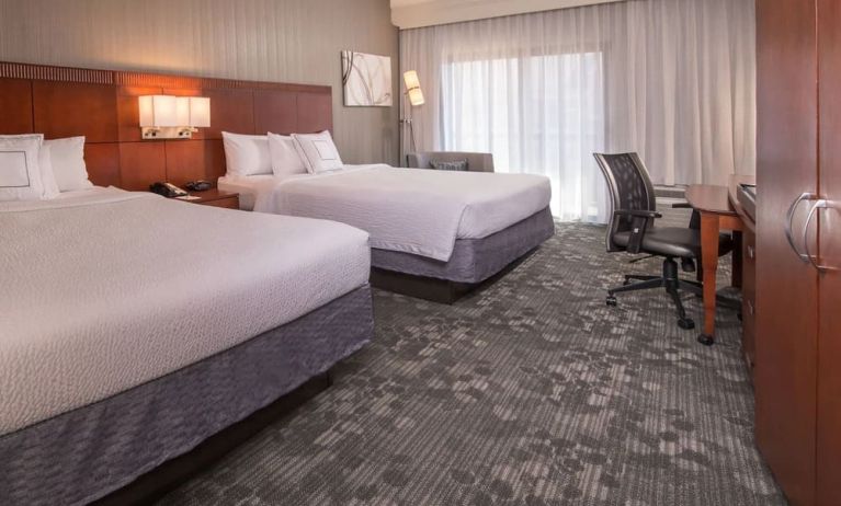 Comfortable day use room with two queen beds at Courtyard Dulles Airport Chantilly.