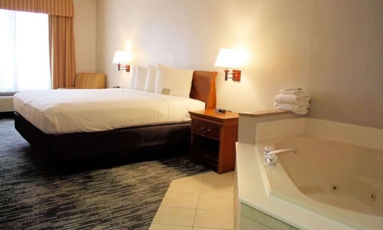 Romantic king room with hot tub at Country Inn & Suites By Radisson, BWI Airport.