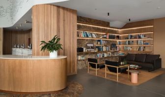 Hotel library at Rydges Sydney Airport Hotel.