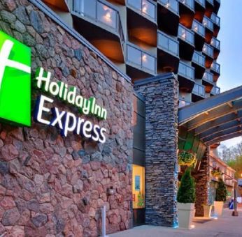 Hotel extrior at Holiday Inn Express Edmonton Downtown.